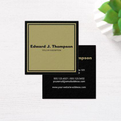 Black Yellow Square Logo - Yellow Simple Professional Borders I v1 Square Business Card