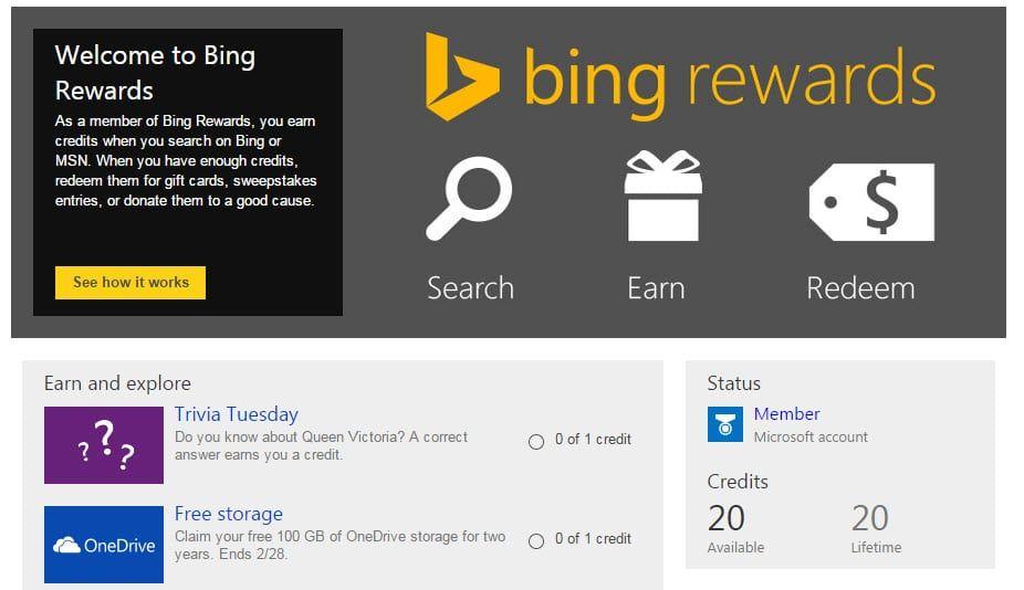 Bing Rewards Logo - Get 100GB OneDrive Space For 2 Years Bing Rewards, US Only