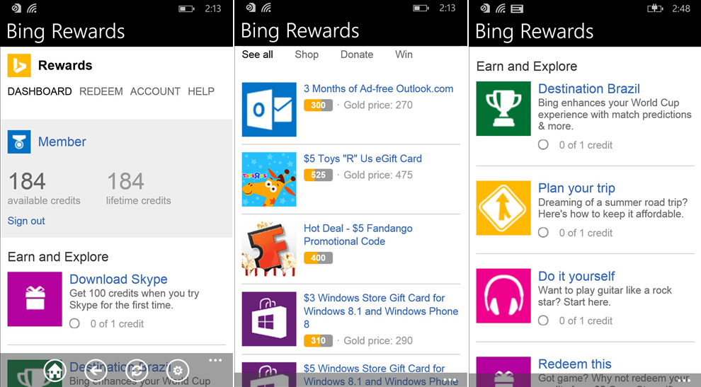 Bing Rewards Logo - Bing Rewards app lands on Windows Phone 8