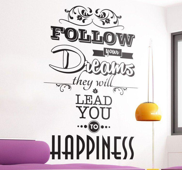 Follow Your Dreams Logo - Follow Your Dreams Wall Sticker - TenStickers