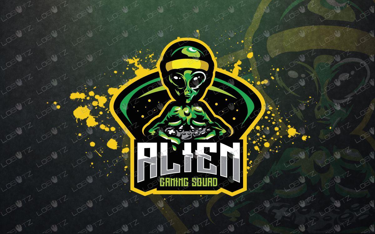 Alien Logo - Gamer Alien eSports Logo. Gamer Alien Mascot Logo