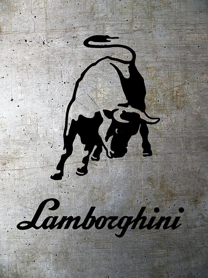Lamborghini Bull Logo - Lamborghini Bull Logo On Shop Metal Digital Art by Daniel Hagerman