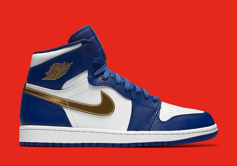 Blue and White Jordan Logo - Jordan 1 Blue And White With Gold Swoosh - Musée des ...