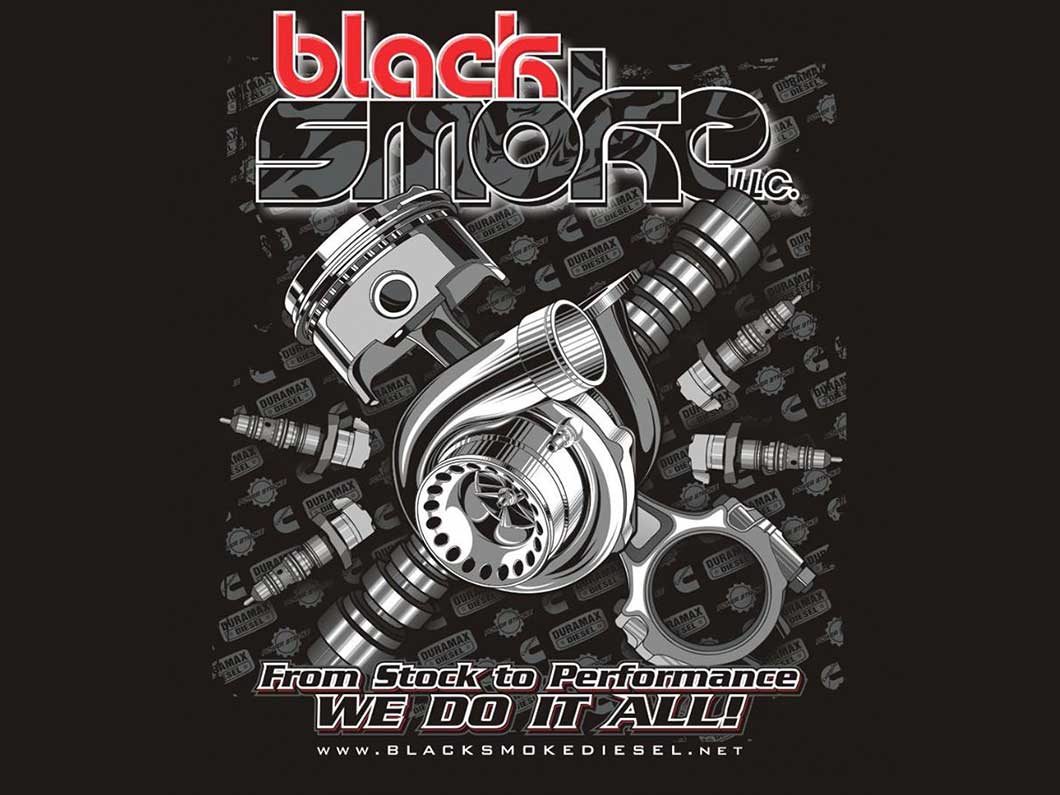 Diesel Mechanic Shop Logo - Truck Repair Shop, Oil Changes. Black Smoke Diesel Performance
