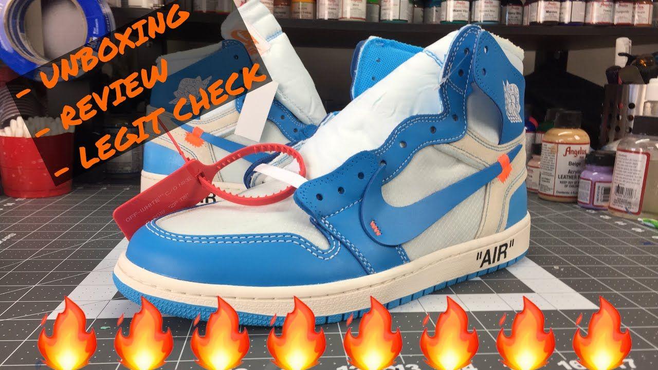 Blue and White Jordan Logo - OFF WHITE UNC JORDAN 1: Unboxing, Legit Check Info & Review! - YouTube