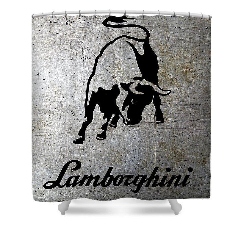 Lamborghini Bull Logo - Lamborghini Bull Logo On Shop Metal Shower Curtain for Sale by ...