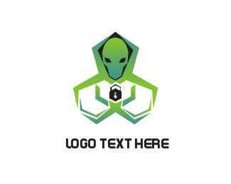 Green Alien Logo - Alien Logo Maker | Best Alien Logos | BrandCrowd