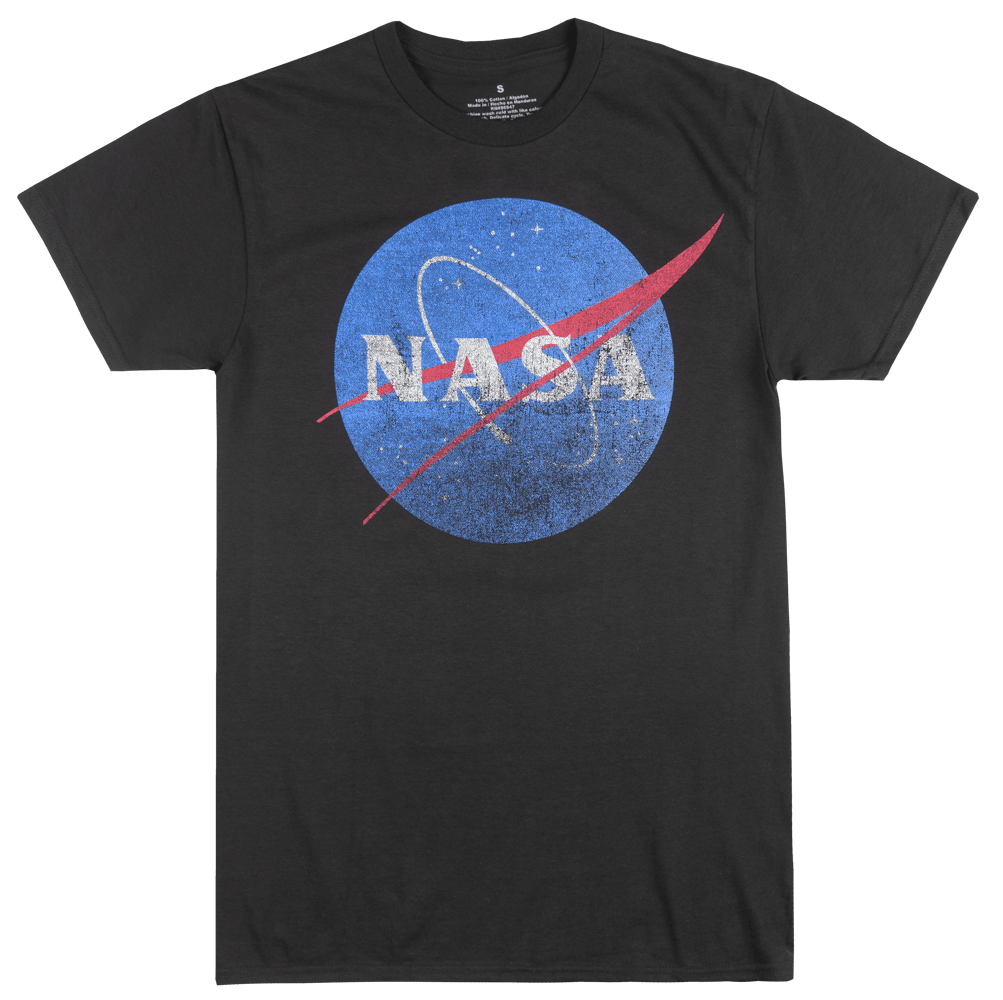 NASA NSA Logo - NASA SPACE SCIENCE T SHIRT MENS BLACK OFFICIAL LOGO DISTRESSED TEE