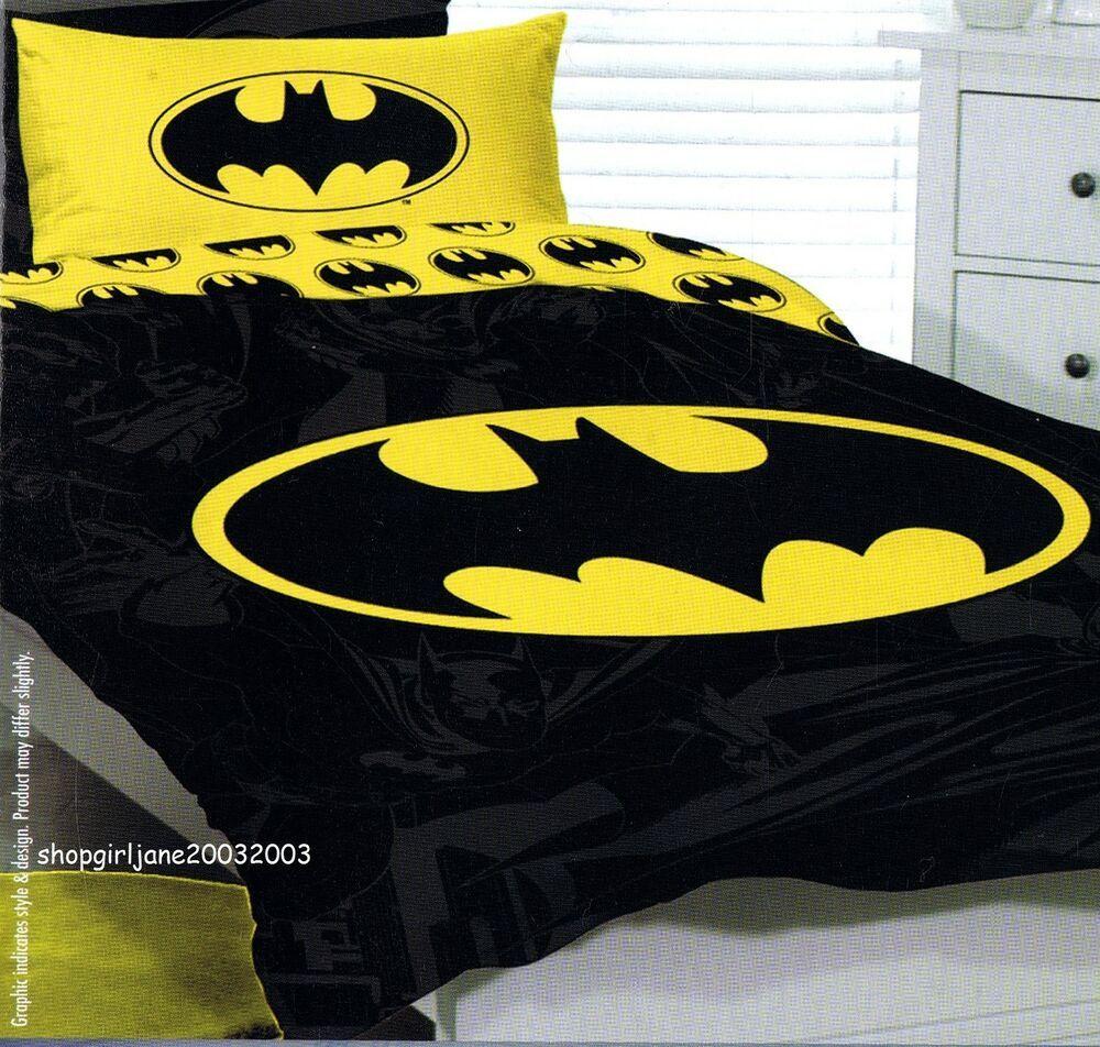 Batman Yellow Logo - Batman - Yellow Logo - DC Comics - Queen Bed Quilt Doona Duvet Cover ...