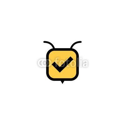 Yellow Check Logo - Yellow Bee with Check Icon Logo Vector | Buy Photos | AP Images ...
