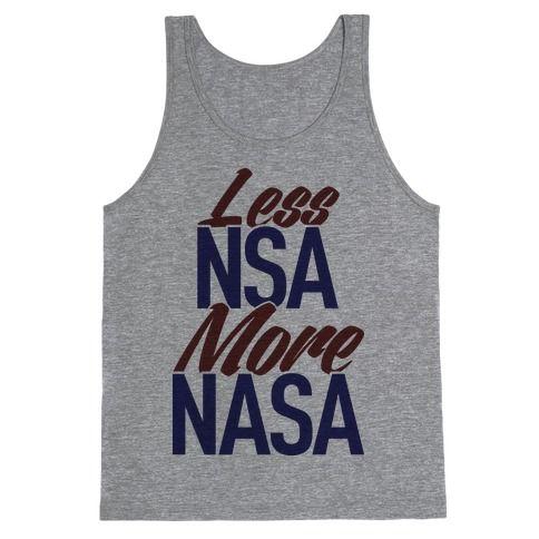 NASA NSA Logo - Less NSA More NASA Tank Top
