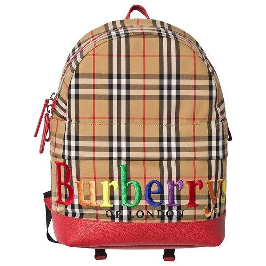 Yellow Check Logo - Burberry Yellow Embroidered Archive Logo Vintage