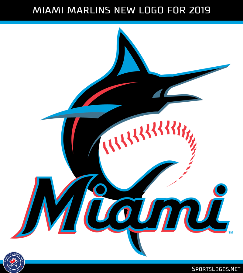 Red Black and Blue Logo - Our Colores: Miami Marlins Unveil New Logos, Uniforms for 2019 ...