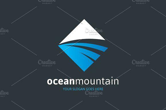 Ocean with Mountain Logo - Ocean Mountain Logo Logo Templates Creative Market