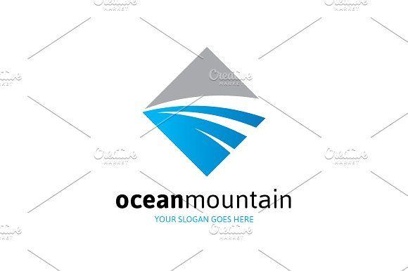 Ocean with Mountain Logo - Ocean Mountain Logo ~ Logo Templates ~ Creative Market