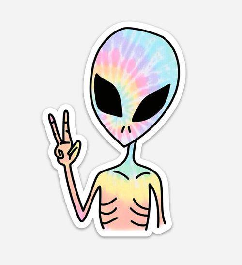 Alien Logo - Tie Dye Logo Sticker — Peace Alien