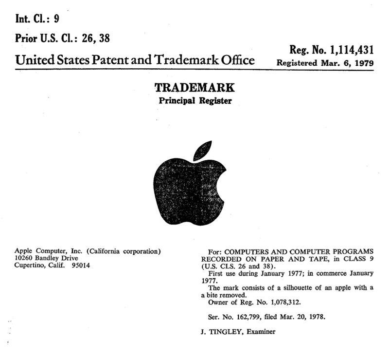Apple U Logo - US Trademark Registration for Apple Computer