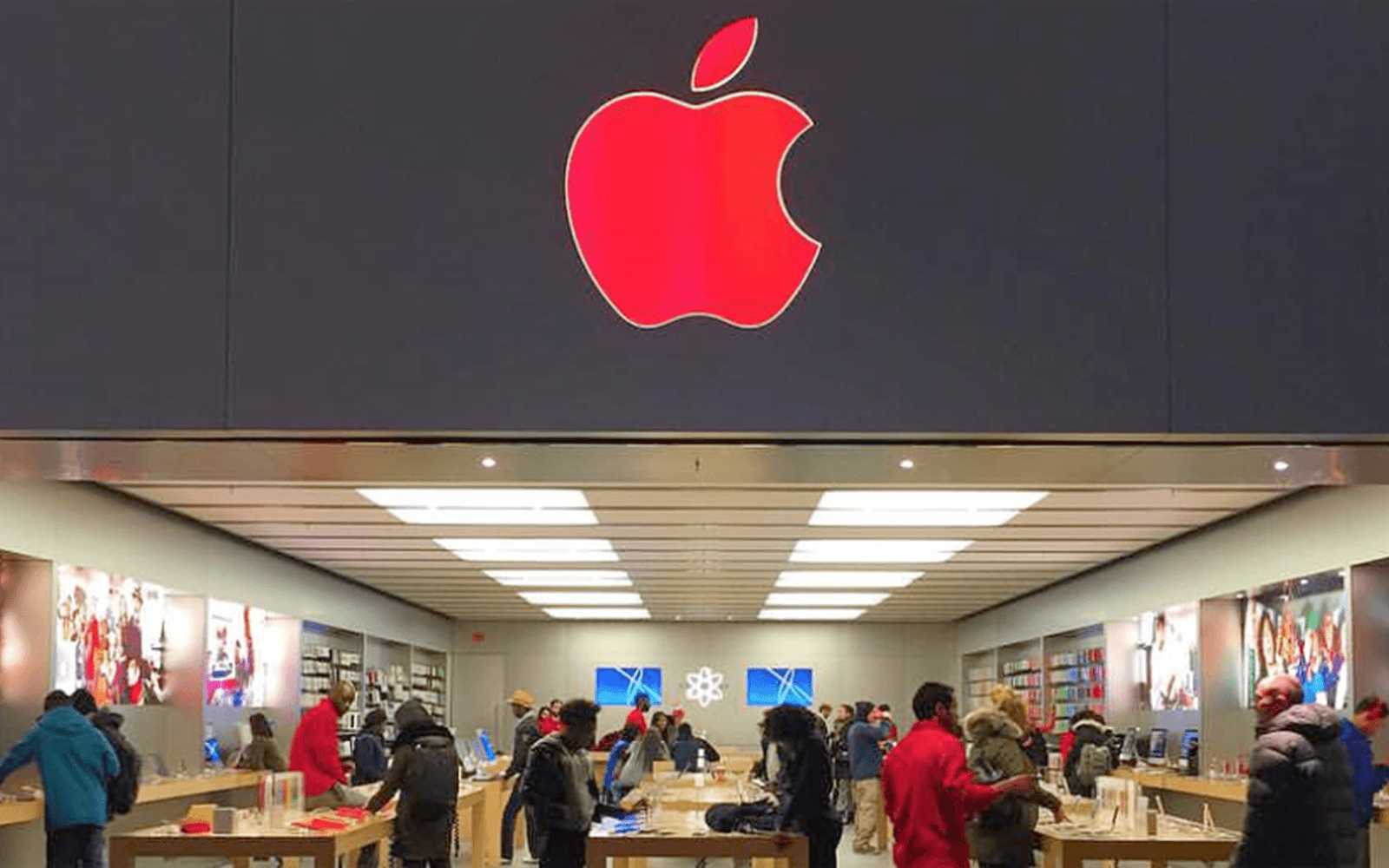 Apple U Logo - Apple turns store logos red and promotes (RED) products for World ...