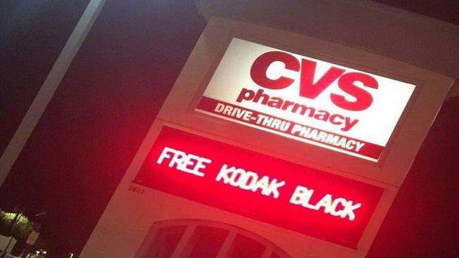 Rapper Kodak Logo - CVS Sign Reads 'Free Kodak Black' 6 South Florida