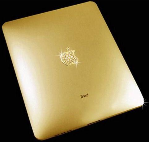 Gold and Diamond Apple Logo - This 22c Gold iPad with 53 Diamonds in Apple Logo Costs $000
