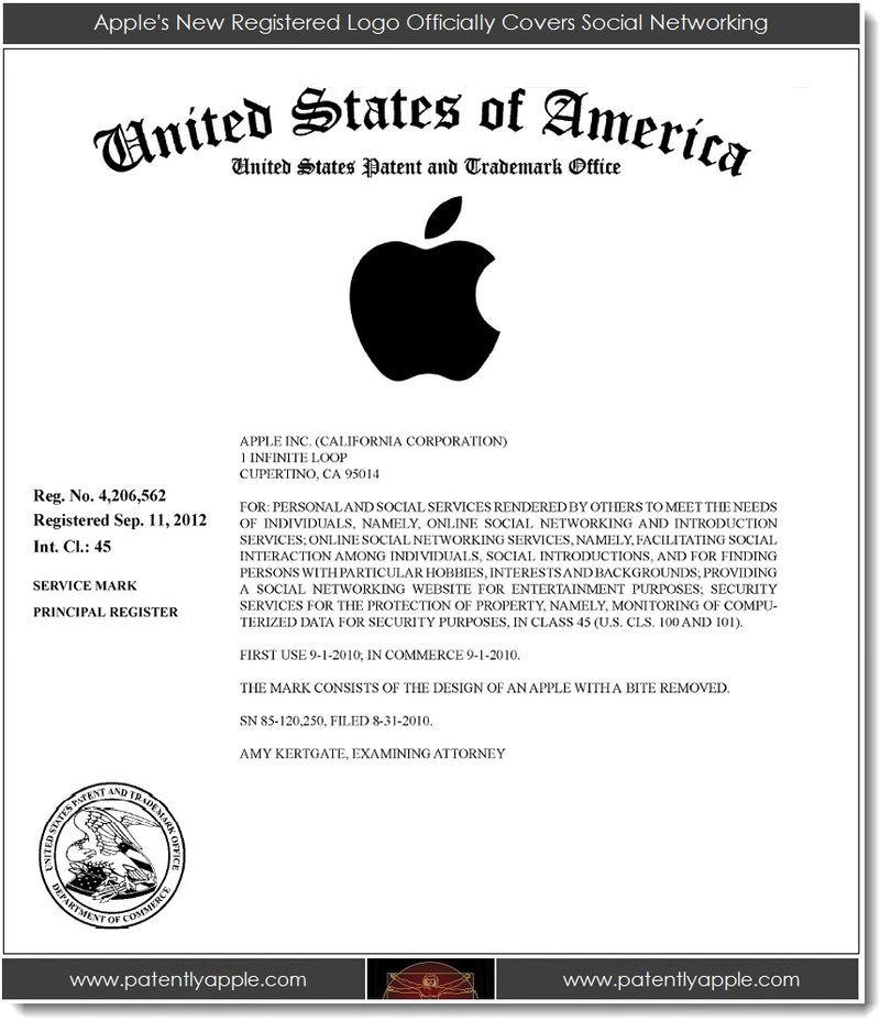 Apple U Logo - Apple's Logo Gains Trademark Status for Social Networking - Patently ...
