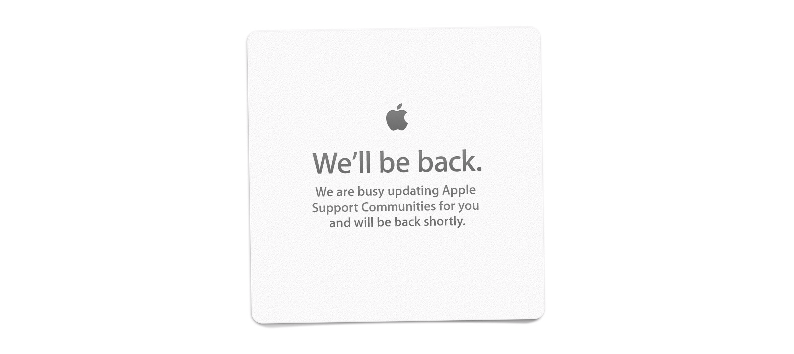 Apple U Logo - Users currently unable to access Apple's Support Communities website ...