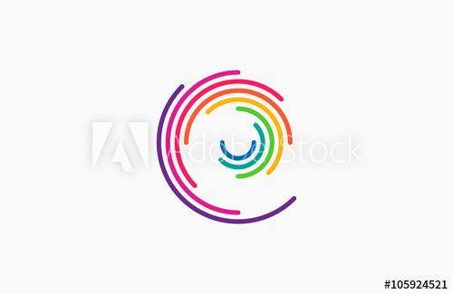 Colorful Web Logo - Spiral design logo. Round logo design. Creative logo. Web logo ...