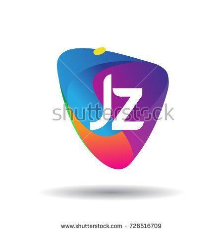 Colorful Web Logo - Letter JZ logo with colorful splash background, letter combination ...