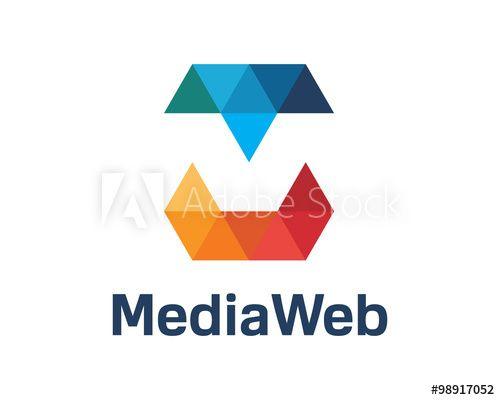 Colorful Web Logo - Letter M logo design vector. Colorful letter letter M logo design