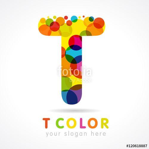 Colorful Web Logo - Colored T logo. Letter t business colorful logo vector template