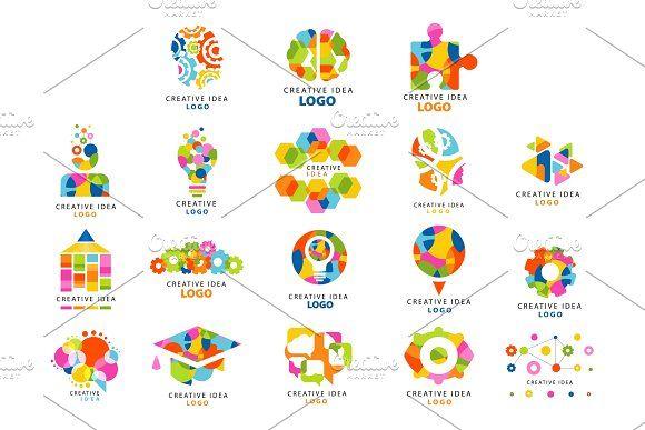 Colorful Web Logo - Creative idea logo, abstract colorful elements and symbols for web ...