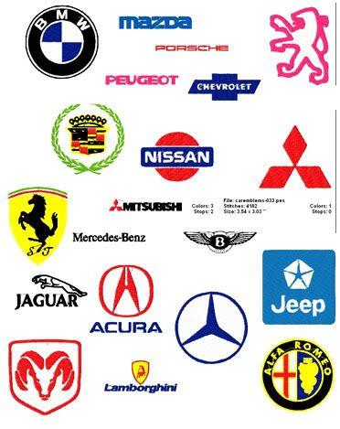 Popular Car Logo - CAR LOGOS EMBROIDERY DESIGNS