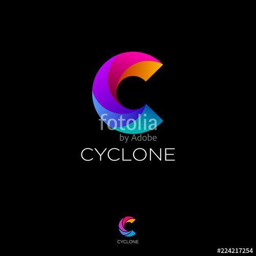 Colorful Web Logo - C letter monogram. C helix logo. Web, UI icon. Colorful vortex logo ...
