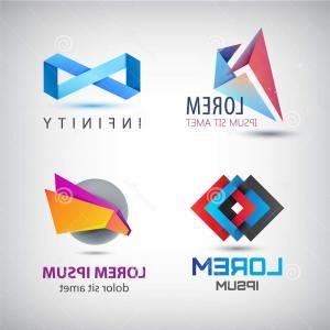 Colorful Ribbon Logo - Stock Illustration Vector Set Abstract Colorful Ribbon Origami Logos ...