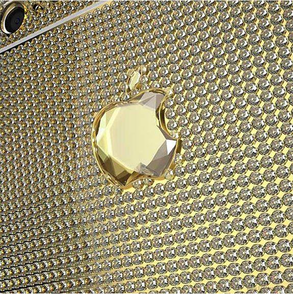 Gold and Diamond Apple Logo - World's Most Expensive iPhone 6 Features 6,128 Diamonds, Including a ...