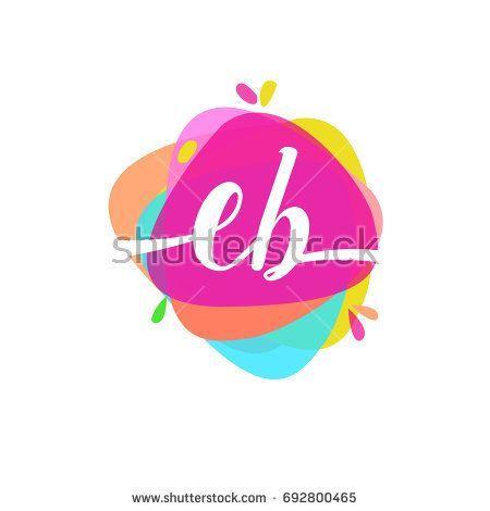 Colorful Web Logo - Letter EB logo with colorful splash background, letter combination ...