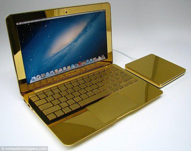 Gold and Diamond Apple Logo - The ultimate Midas touch? The 24-carat gold MacBook Pros complete ...