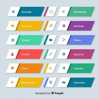 Colorful Web Logo - Buttons vectors, +15,000 free files in .AI, .EPS format