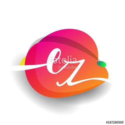 Colorful Web Logo - Letter EZ logo with colorful splash background, letter combination