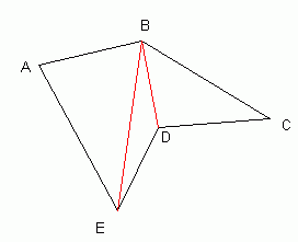Pentagon with Two Red Triangles Logo - Irregular multi sided polygon