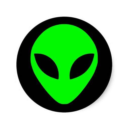 Alien Logo - green alien head logo. Stickers, Green