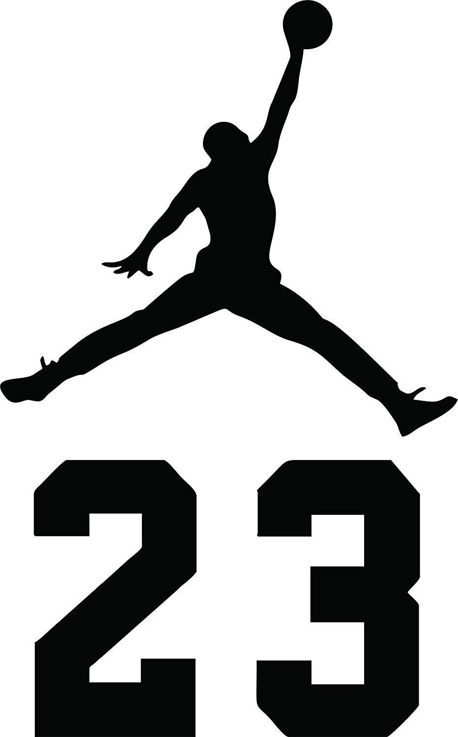 23 Logo - NBA Jordan 23 Jumpman Logo AIR Huge Vinyl Decal Sticker for Wall Car Room  Windows (5.5