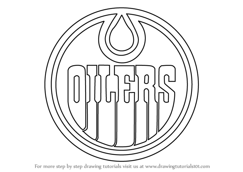 Oilers Logo - Learn How to Draw Edmonton Oilers Logo (NHL) Step by Step : Drawing ...