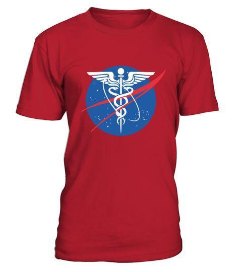 NASA Snake Logo - NASA Style Medical Symbol T Shirt Red. NASA Style Medical Snake