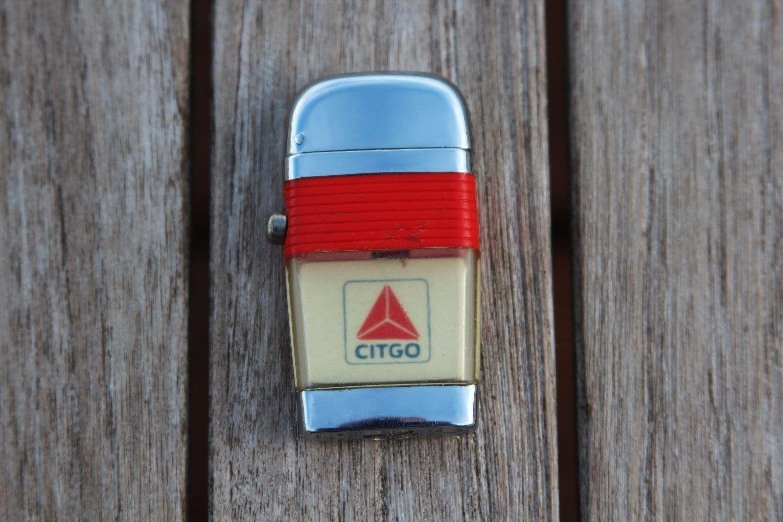 Citgo Gas Logo - Vintage Scripto Vu Lighter Citgo Gas Logo With Red Band