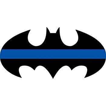 Blue Batman Logo - Thin Black and Blue Line Decal Vinyl Sticker Batman Logo