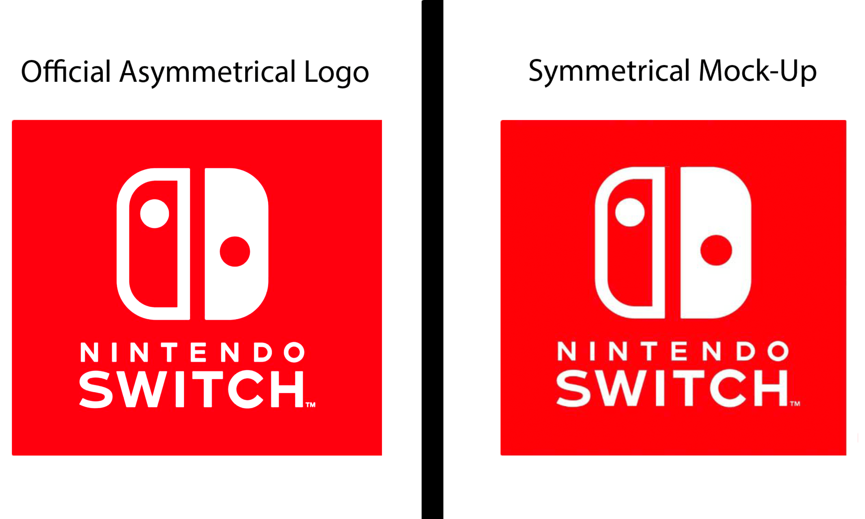 Switch Logo - The Nintendo Switch logo is intentionally asymmetrical in order to