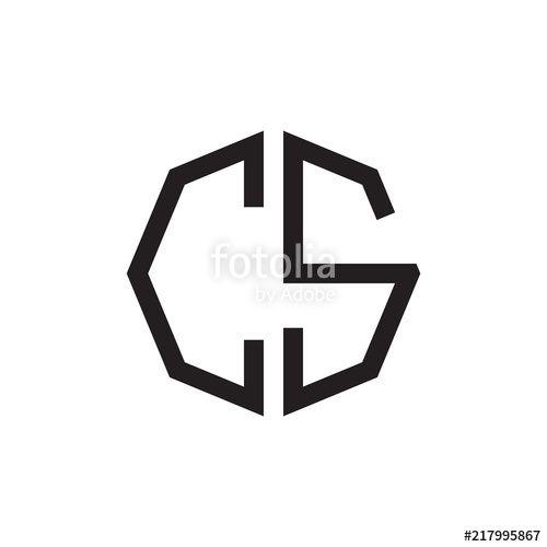 As a Two CS Logo - two letter CS octagon logo