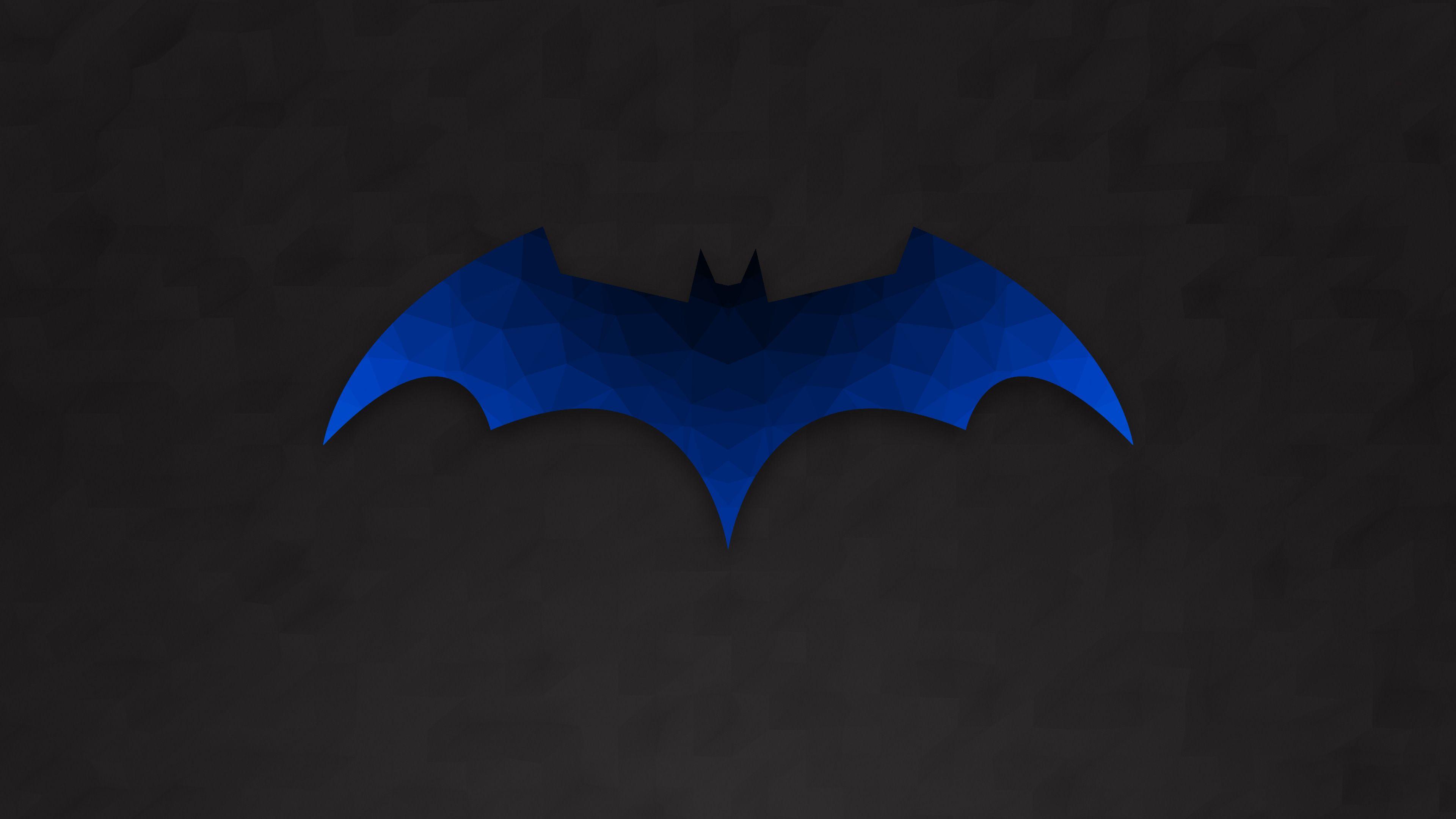 Blue Batman Logo - Low Polygon Batman Logo, HD Logo, 4k Wallpaper, Image, Background