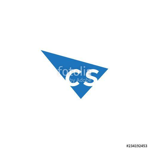As a Two CS Logo - initial two letter cs negative space triangle logo Stock image